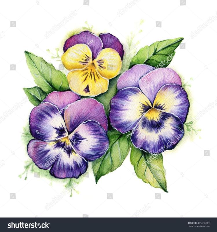 Торцевание Анютины глазки