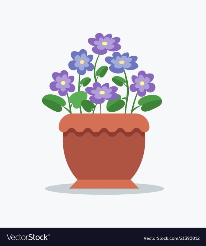 Рисование фиалка в горшке