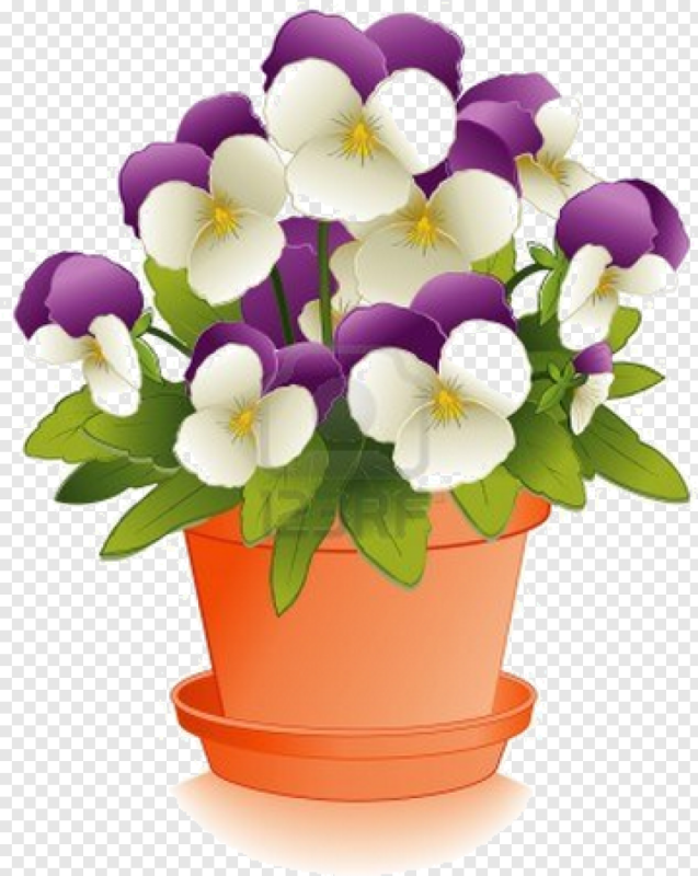 Шаблон цветок в горшке