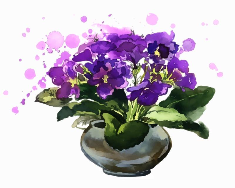 Цветок фиалки для вырезания