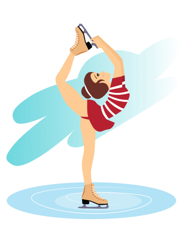 Фигуристка на белом фоне