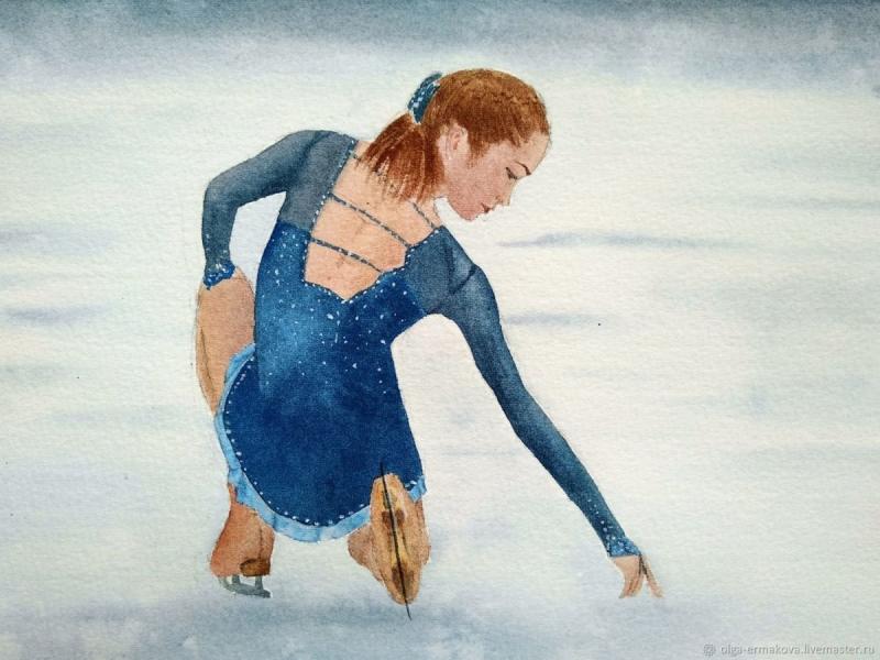Фигуристка рисунок Саша Трусова