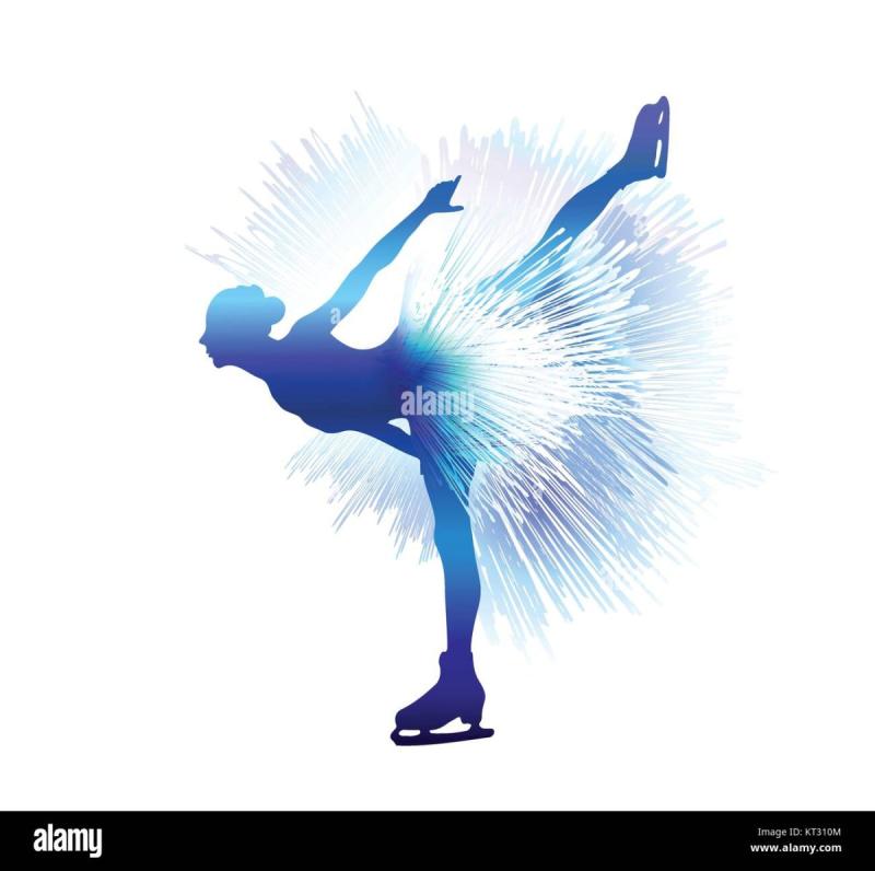 Силуэт фигуристки на льду