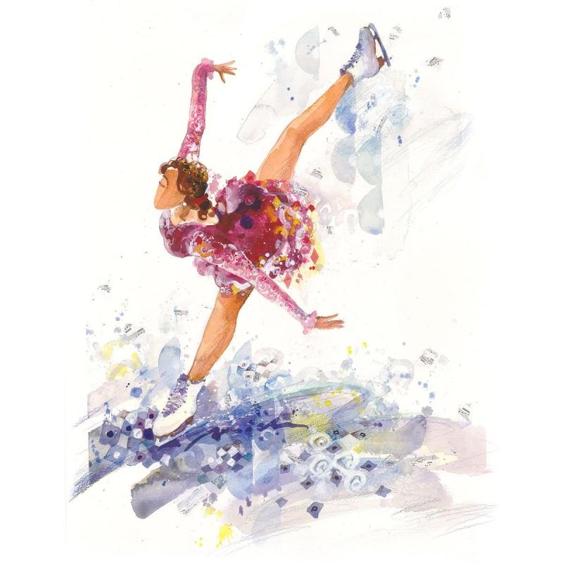 Фигурное катание фигуристка акварель