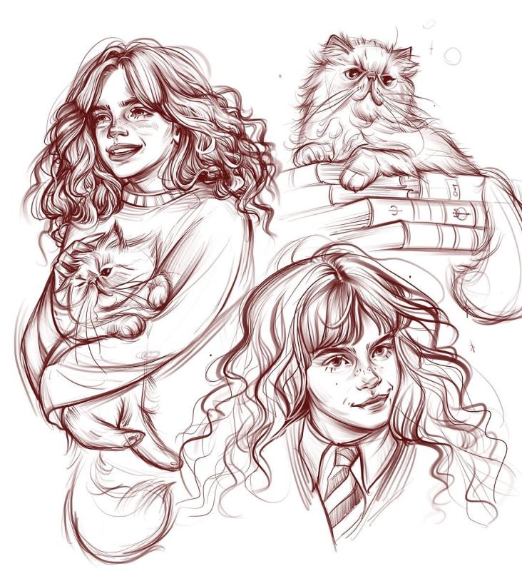 Скетчи Гарри Поттер Гермиона