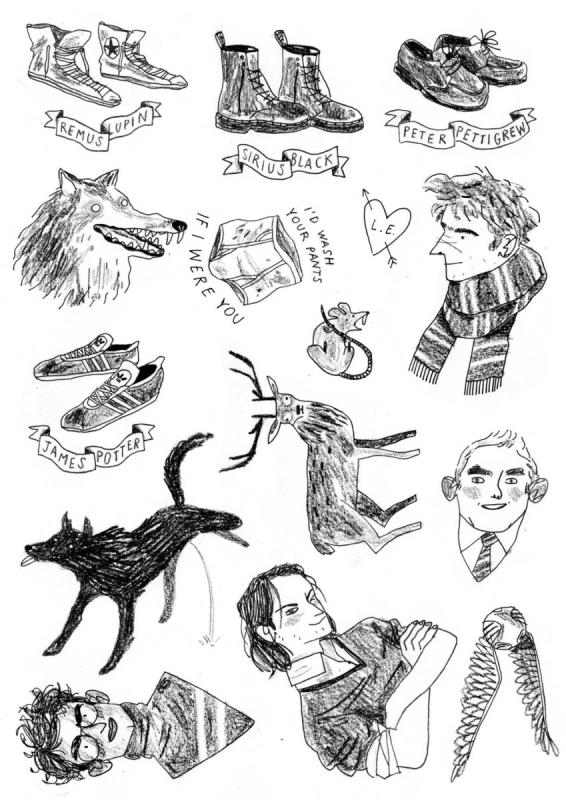 Наклейки Гарри Поттер мародеры