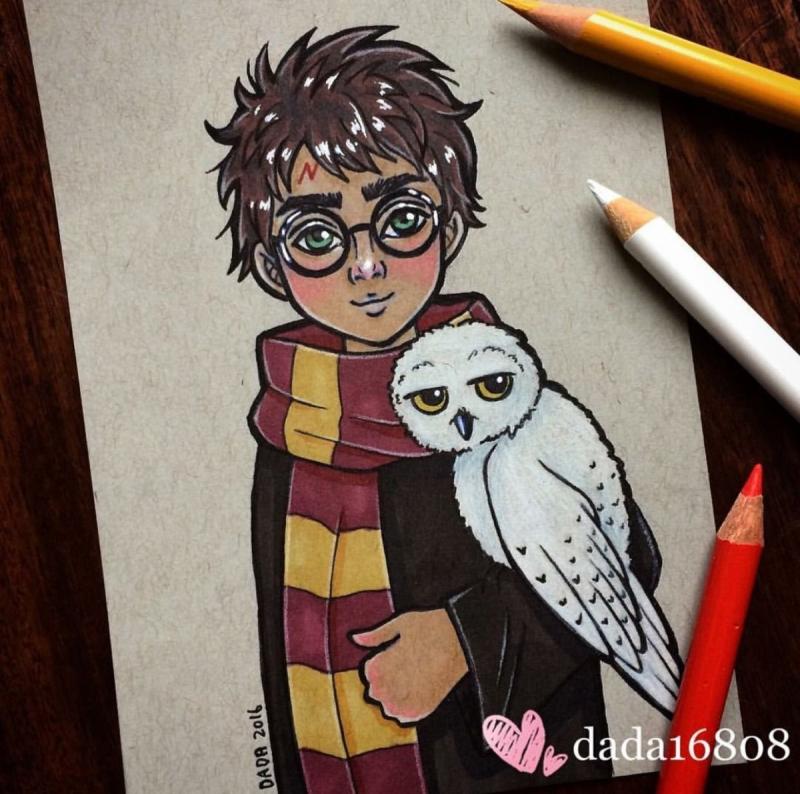 Гарри Поттер скетч маркерами