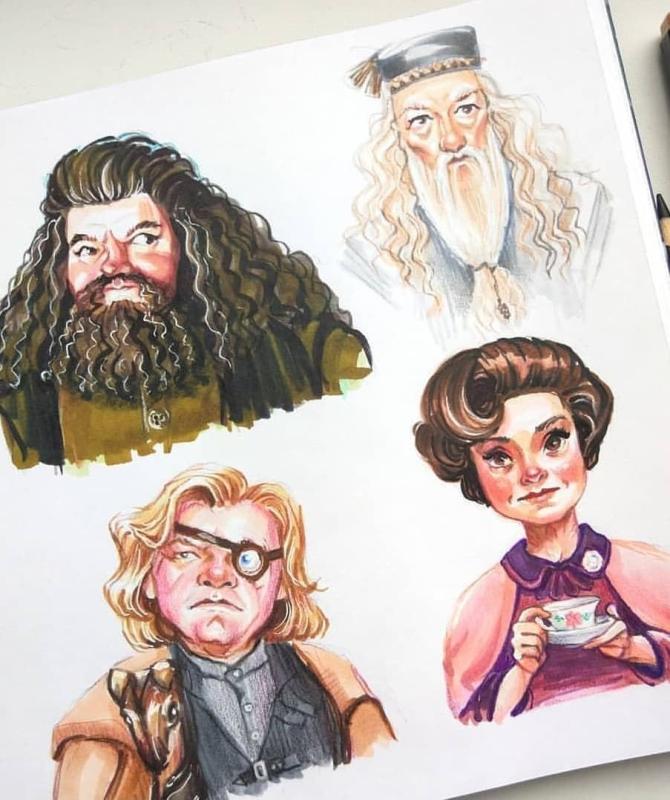 Скетчинг Гарри Поттер Дамблдор