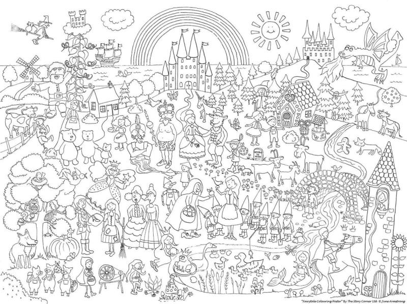 Зимний пейзаж раскраска сложная