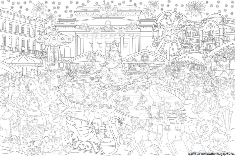 Новогодние раскраски антистресс