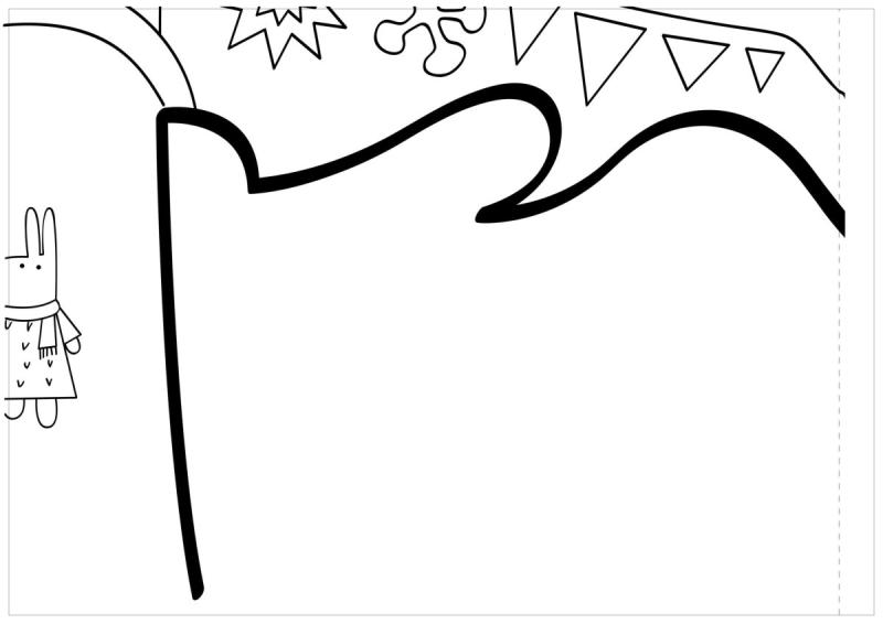 Елка раскраска на стену