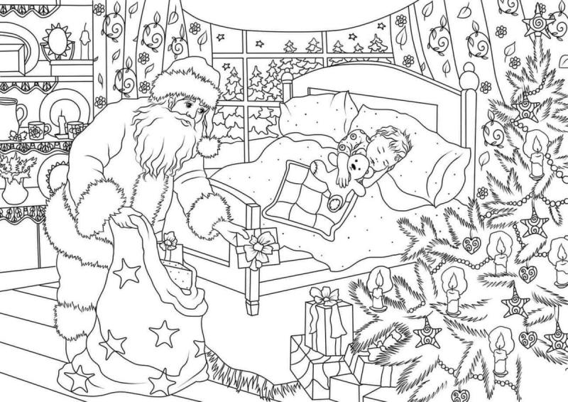 Елка раскраска на стену