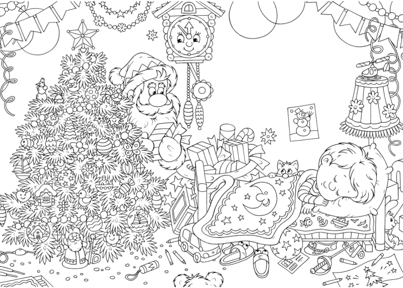 Новогодняя раскраска