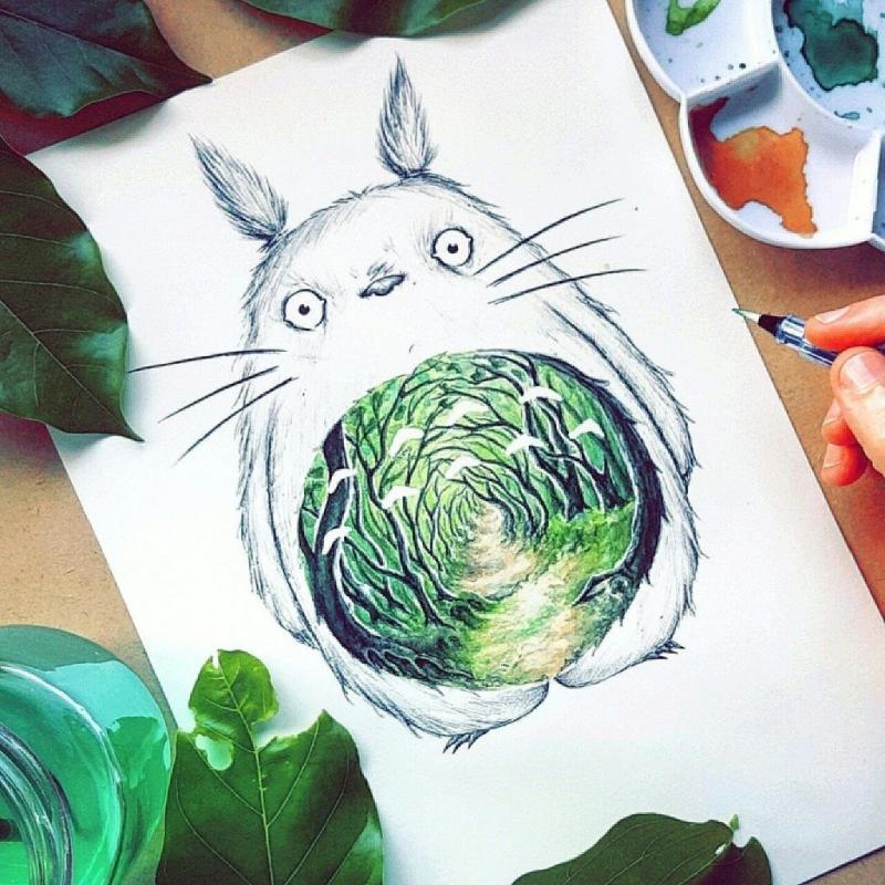 Безликий Унесенные призраками акварель