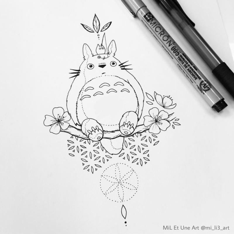 Тоторо Хаяо Миядзаки эскиз