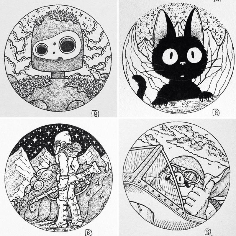 Эскизы татуировок Хаяо Миядзаки