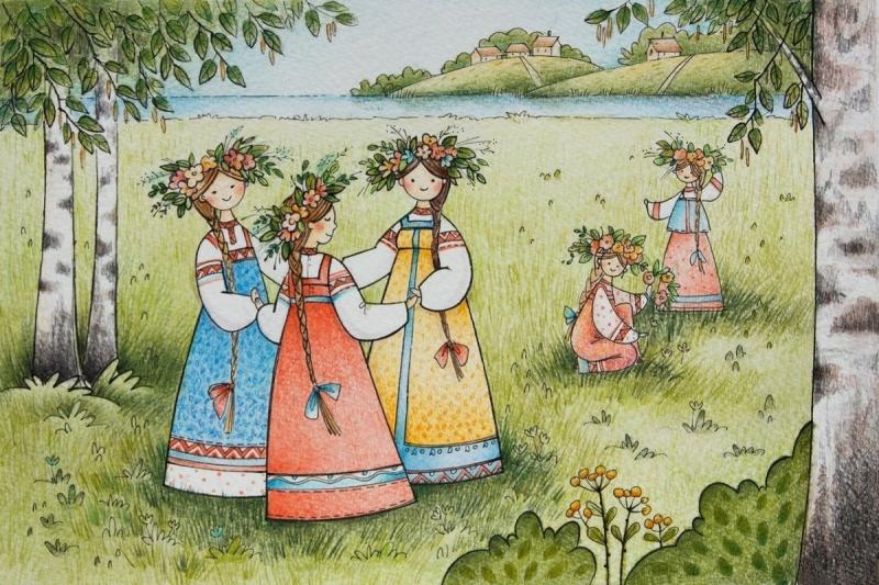 Ивана Купала иллюстрации батик