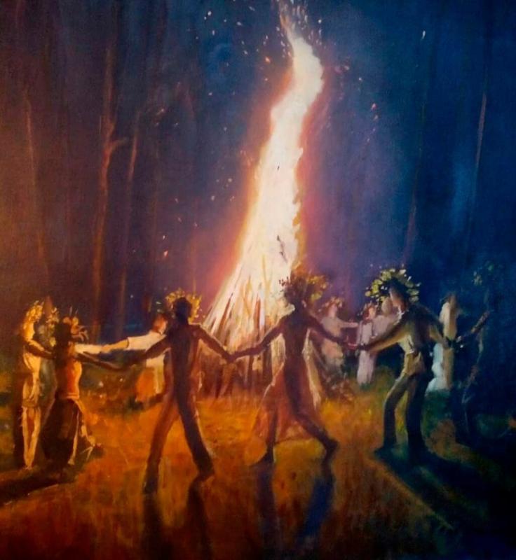 Девушка в венке вектор