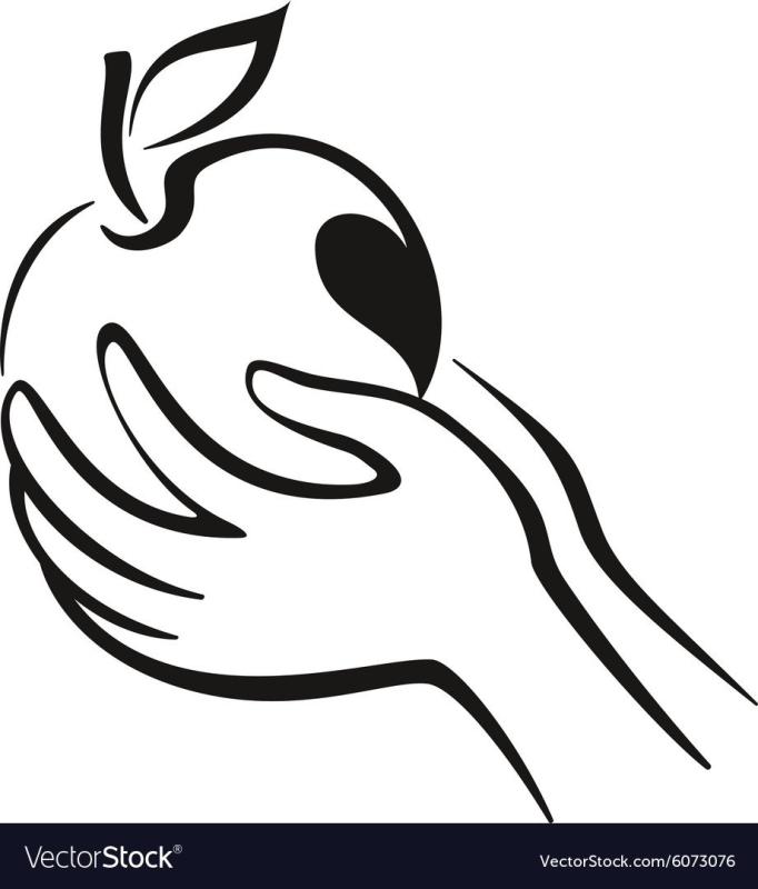 Логотип руки с яблоком