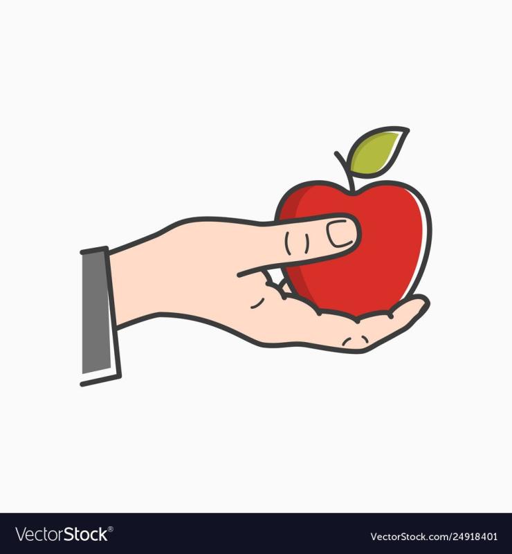 Рука с яблоком вектор