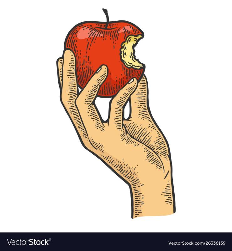 Рука с яблоком вектор