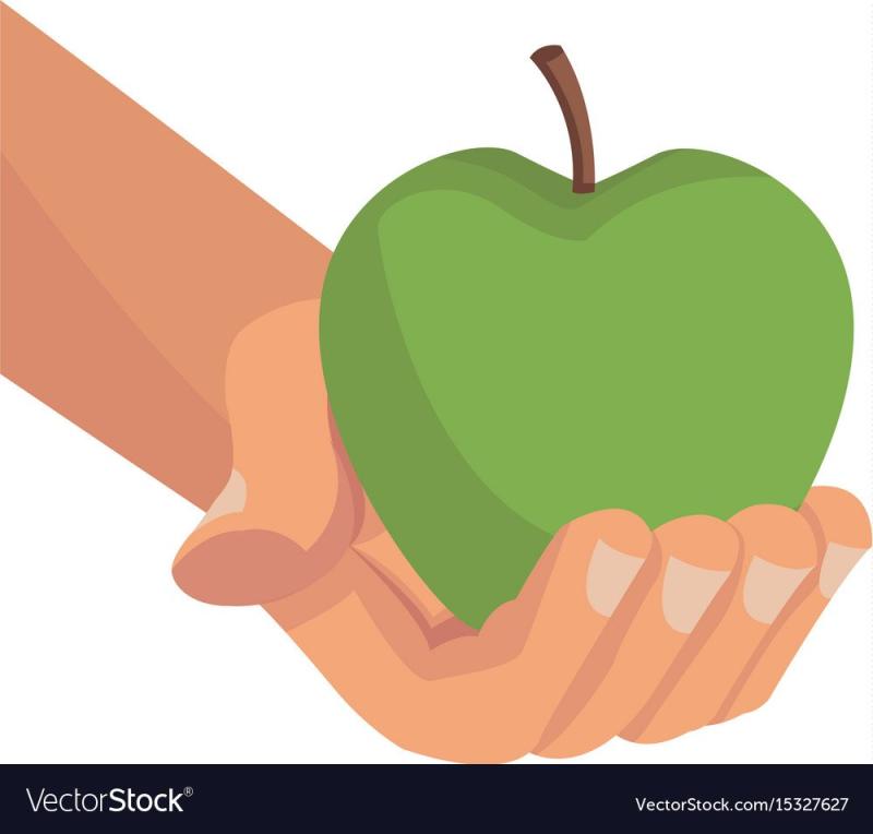 Рука с яблоком вектор