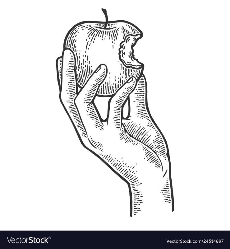 Нарисовать руку с яблоком