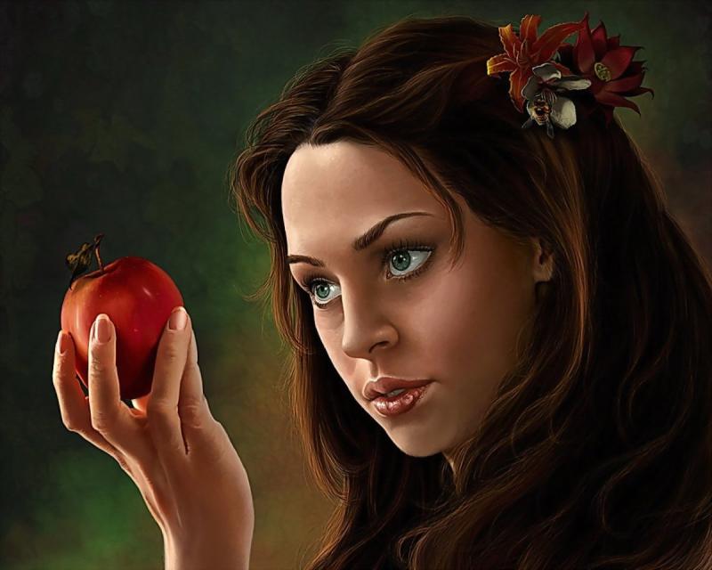 Кисть руки с яблоком