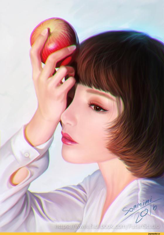 Яблоко на ногтях