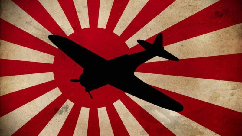 Камикадзе на фоне флага