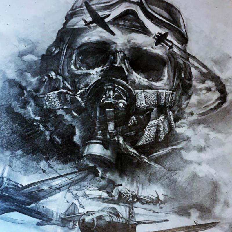 Череп в шлеме летчика