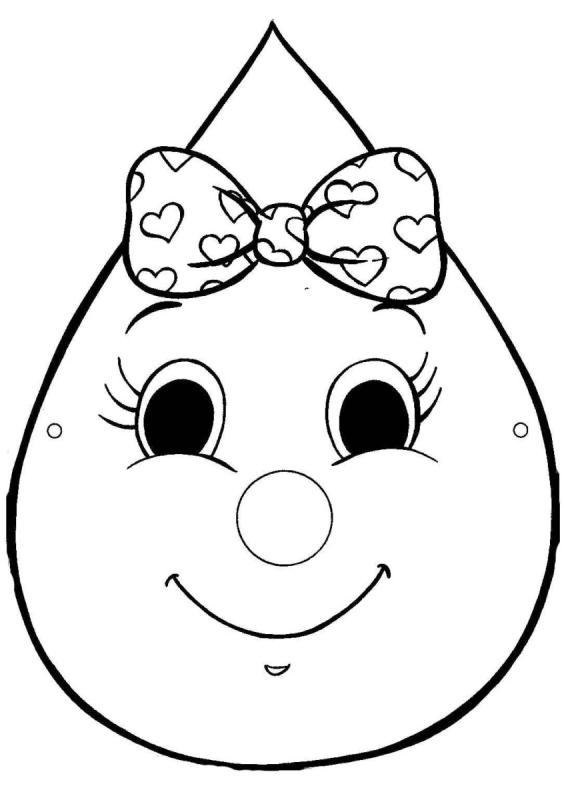 Раскраска капелька воды для детей