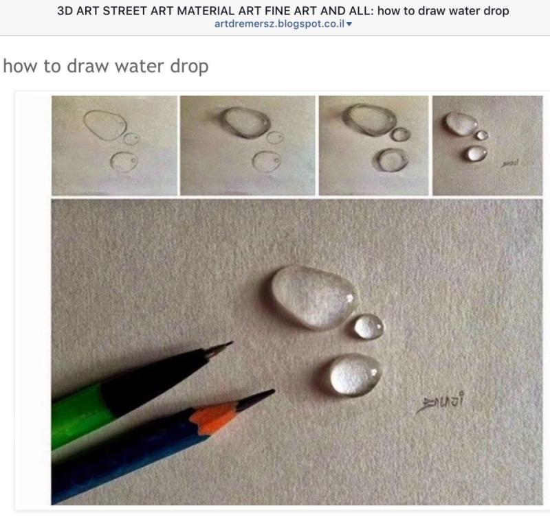 Капля воды карандашом
