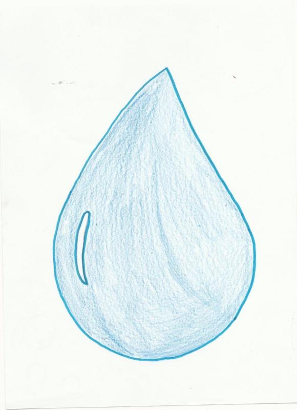 Капля воды карандашом