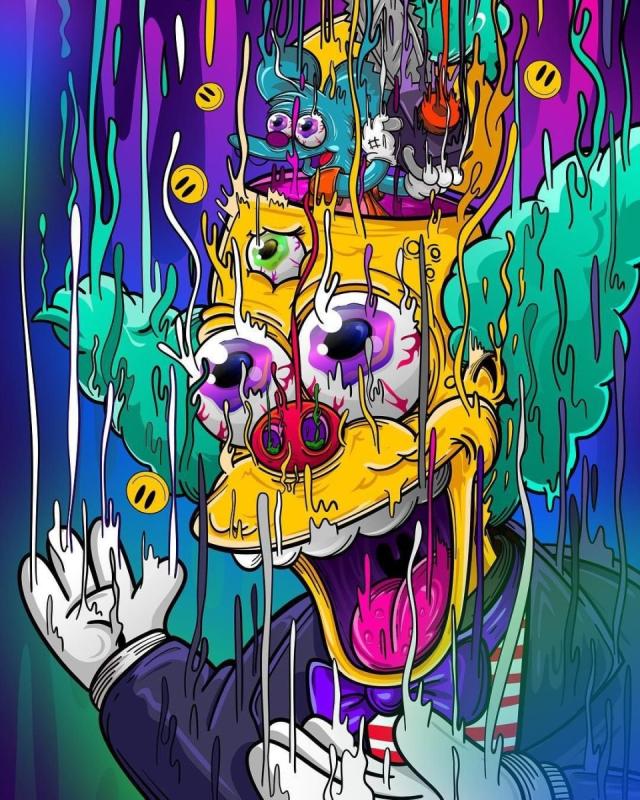 Барт симпсон Art психоделика