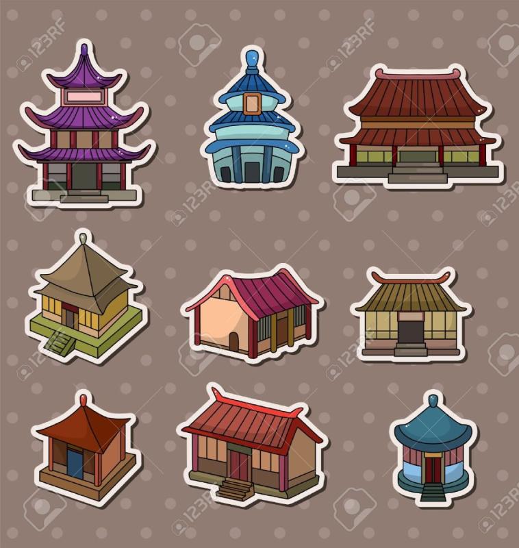 Китайский домик рисунок