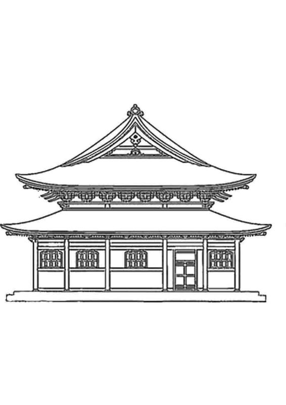 Китайский дом карандашом