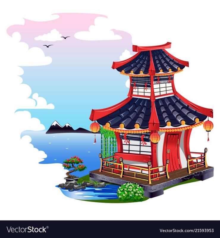 Китайский домик мультяшный