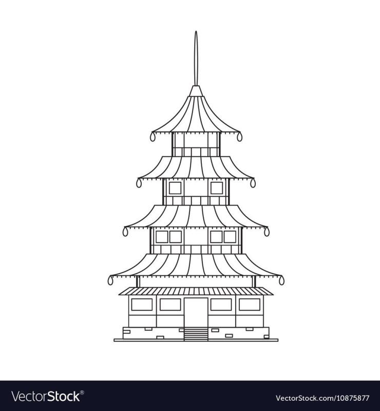 Буддийский храм карандашом