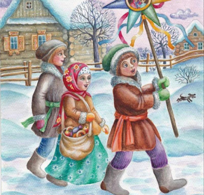 Рождественские традиции раскраска