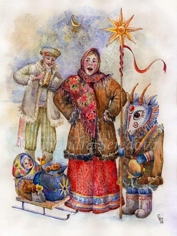 Колядовщики веселили народ щедровками