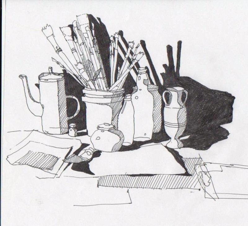 Натюрморт тушью