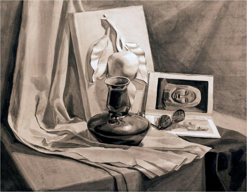 Гризайль Академический натюрморт