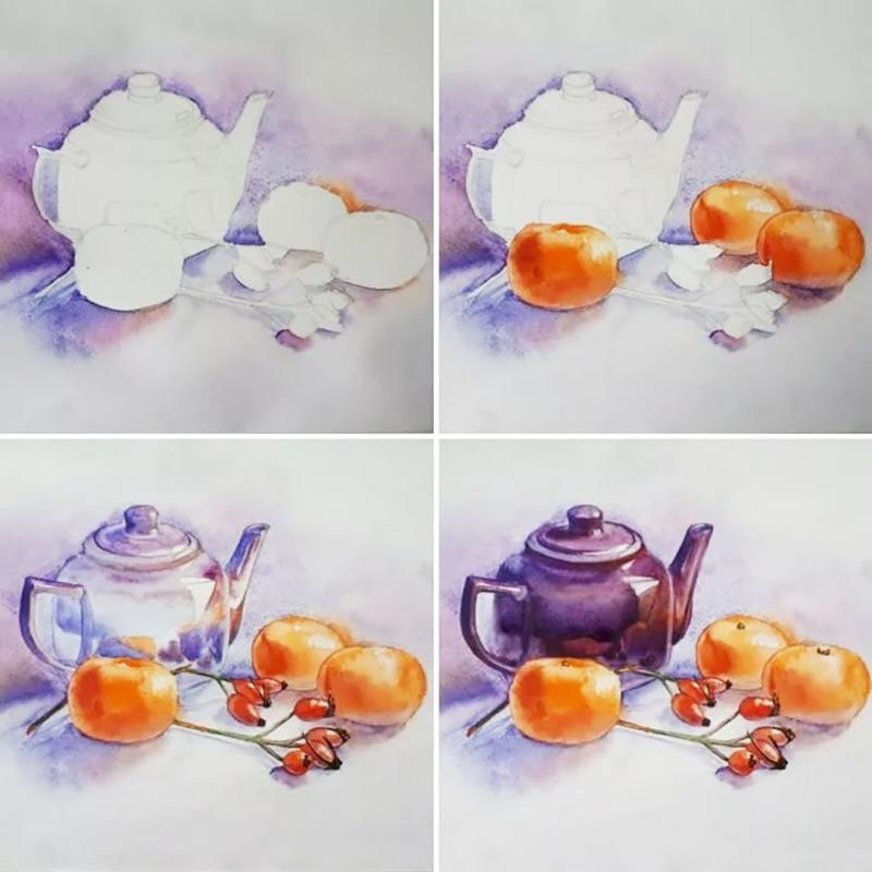 Акварель в технике лессировка