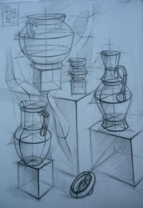 Академический Строгановка линейно конструктивный натюрморт