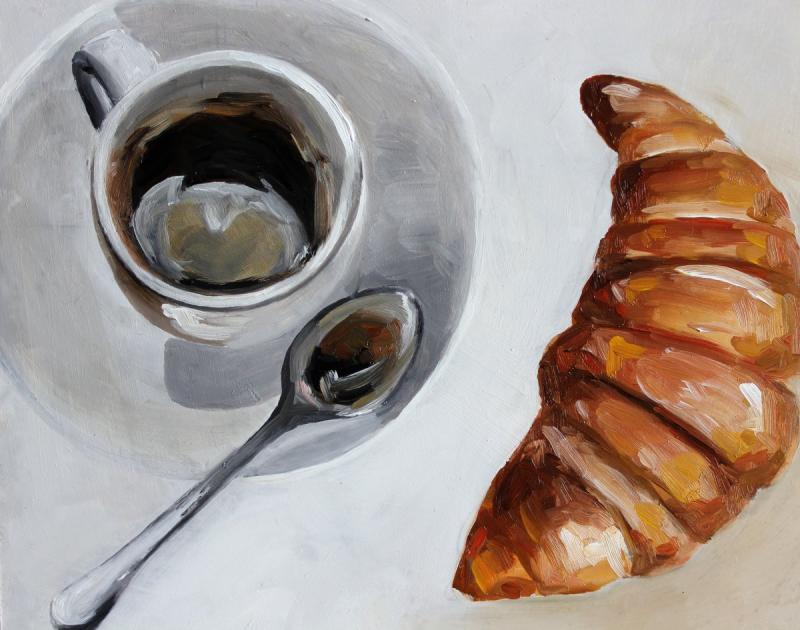 Круассан акварелью