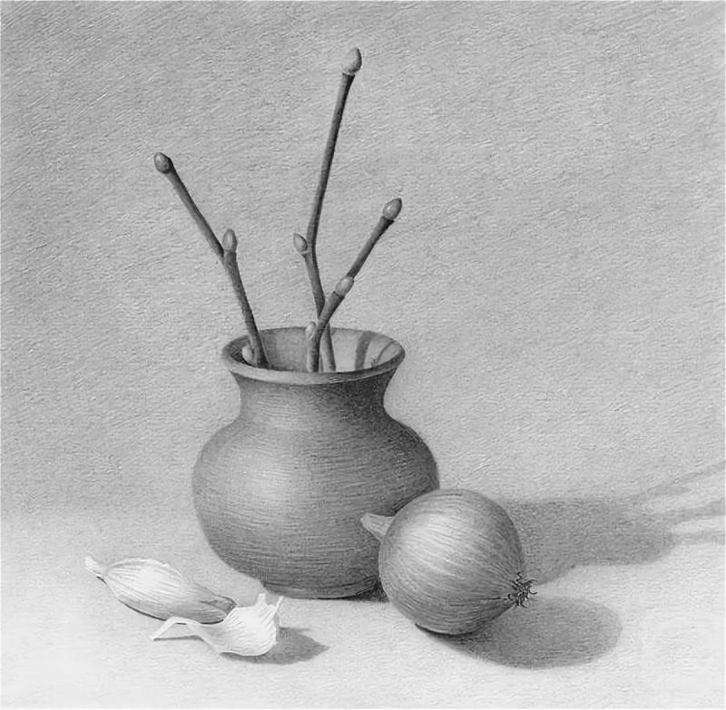 Натюрморт рисунок карандашом