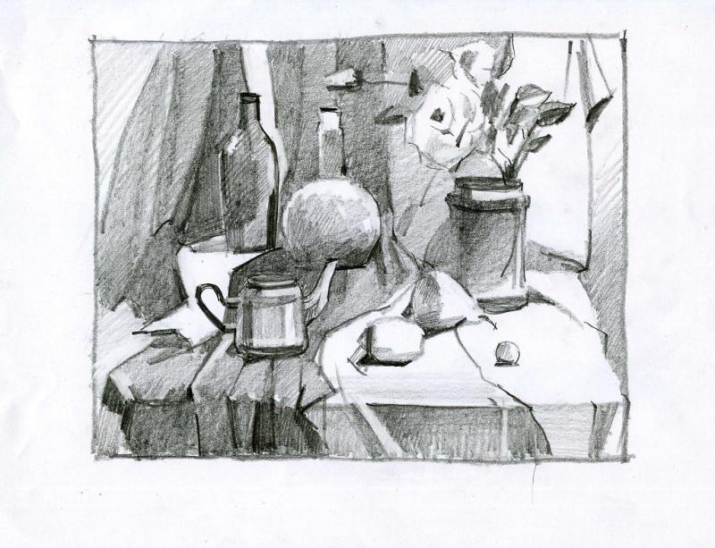 Быстрые зарисовки натюрморта