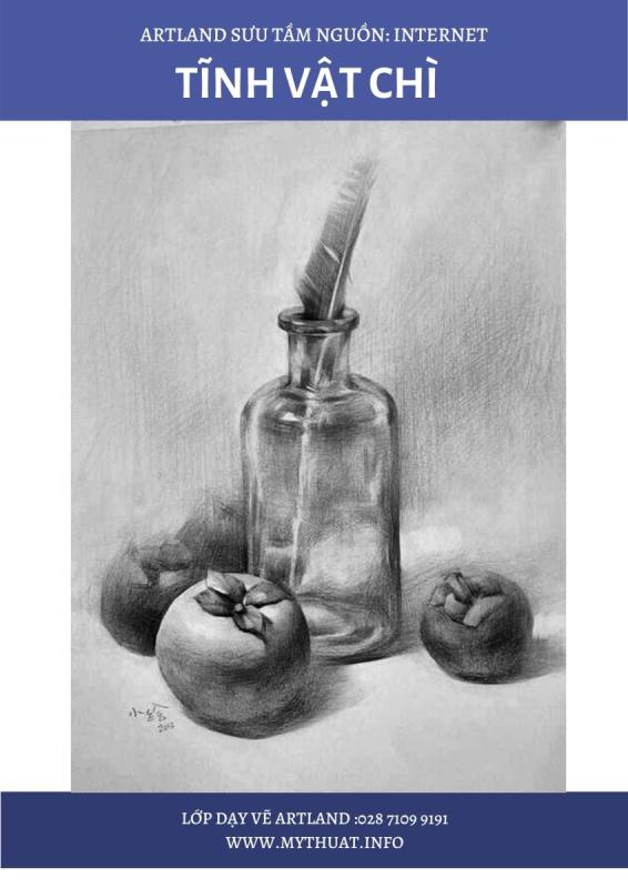 Натюрморт углем Академический