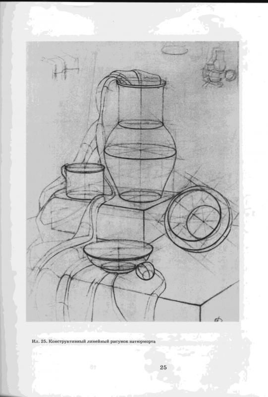 C.Н. Краморов конструктивный рисунок. Натюрморт. Голова человека